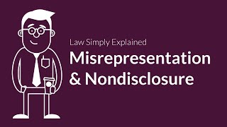 Misrepresentation and Nondisclosure  Contracts  Defenses amp Excuses [upl. by Herates]