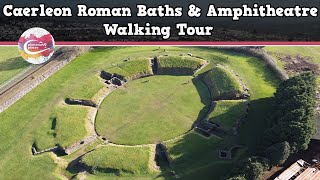 CAERLEON ROMAN BATHS amp AMPHITHEATRE WALES  Walking Tour  Pinned on Places [upl. by Chadbourne]