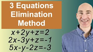 Solving Systems of 3 Equations Elimination [upl. by Aretahs]