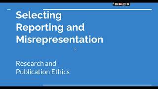 Selective Reporting and Misrepresentation of data Research and Publication ethics Phd coursework [upl. by Airdnaid563]