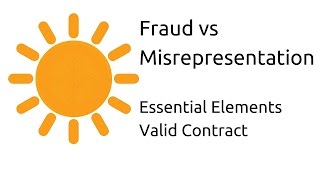 Fraud vs Misrepresentation  Other Essential Elements of a Valid Contract  CA CPT  CS amp CMA [upl. by Sibbie13]